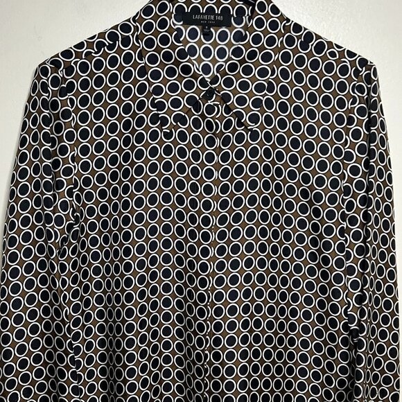 Lafayette 148 New York Blouse 100% Silk Size S (4-6) - Picture 1 of 5